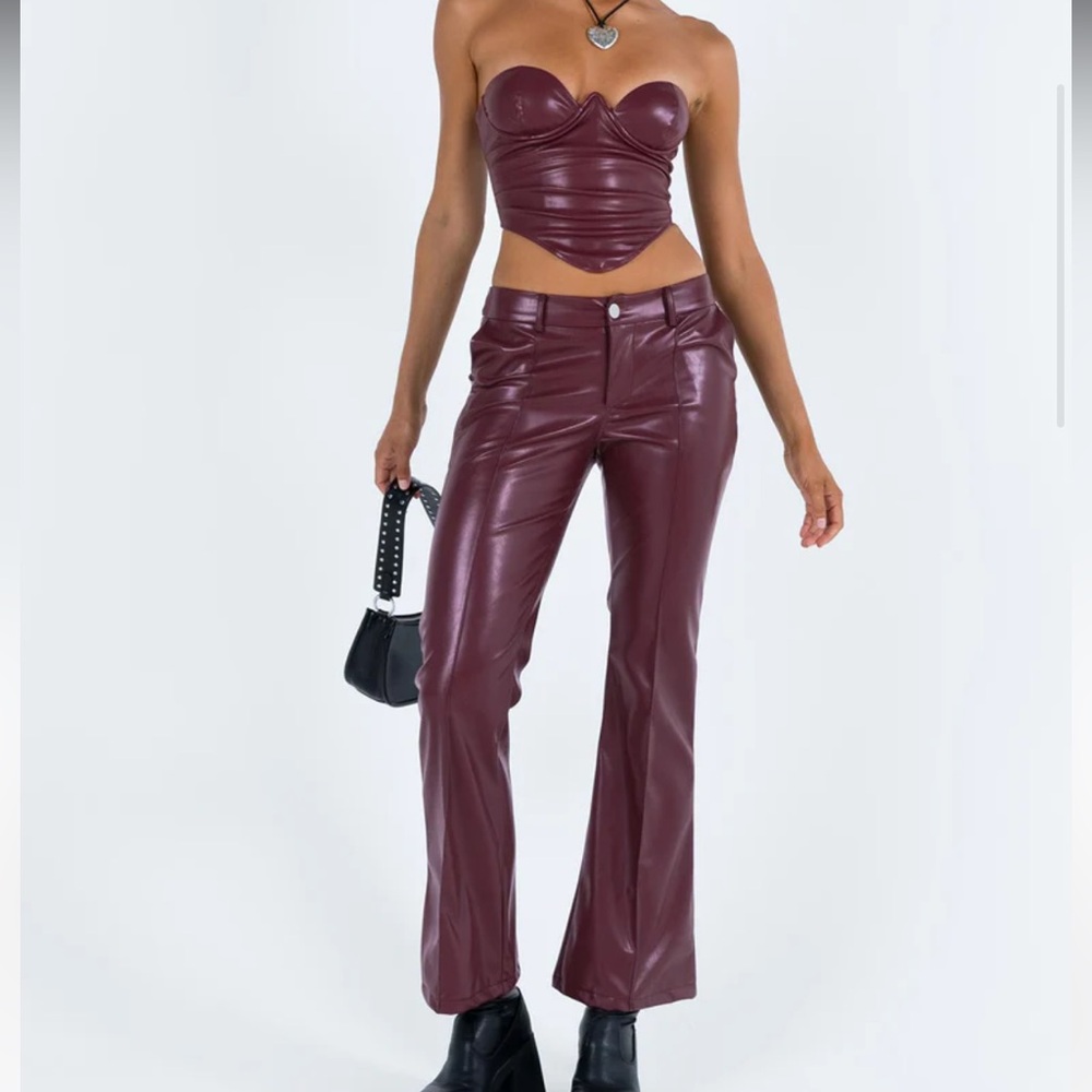 Princess Polly Yarella Mid Rise PU Pants